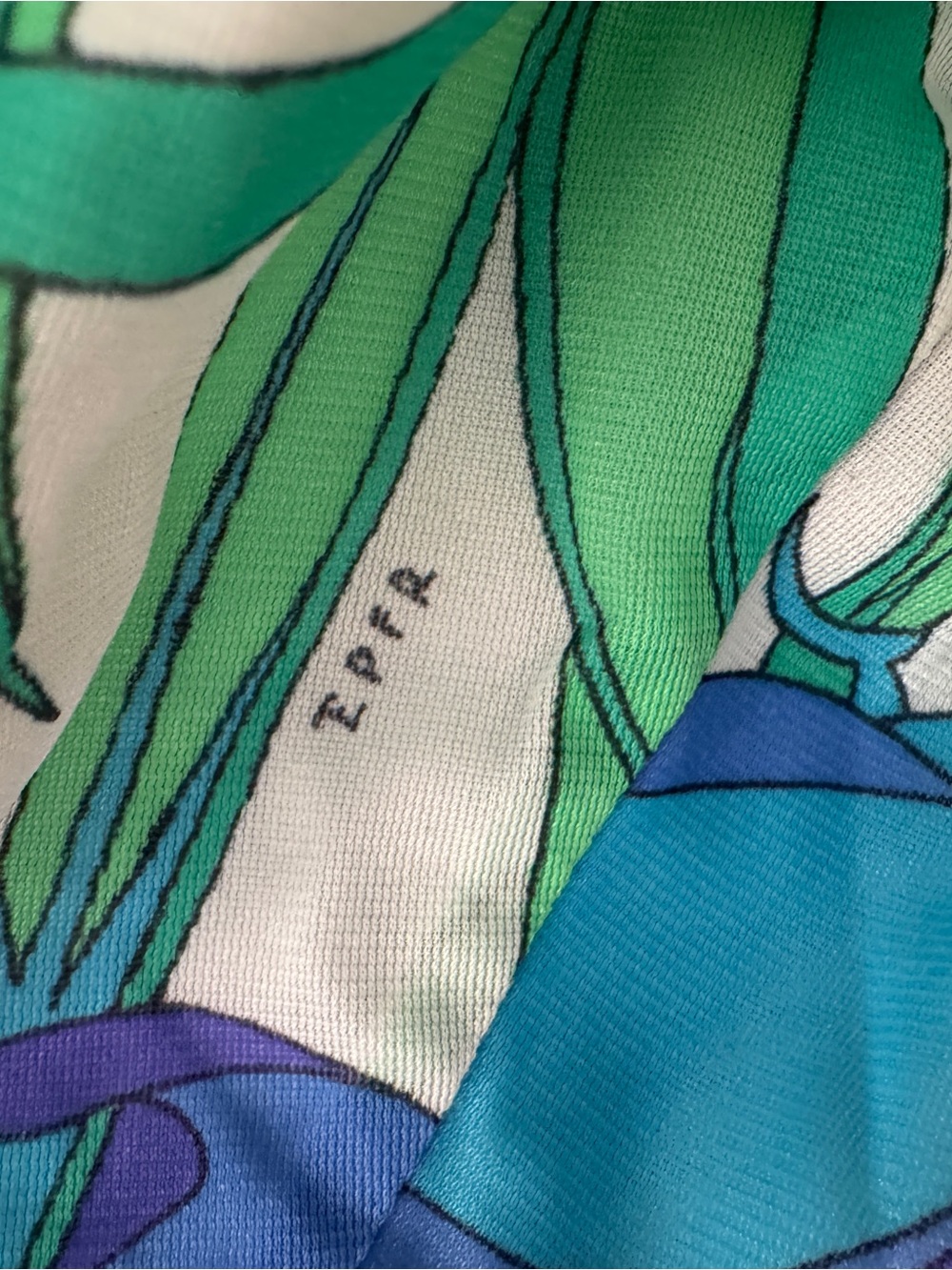 Emilio Pucci Vintage 60s - 70s Tropical Green Blue Purple Wireless Bra 34C - Picture 5 of 9